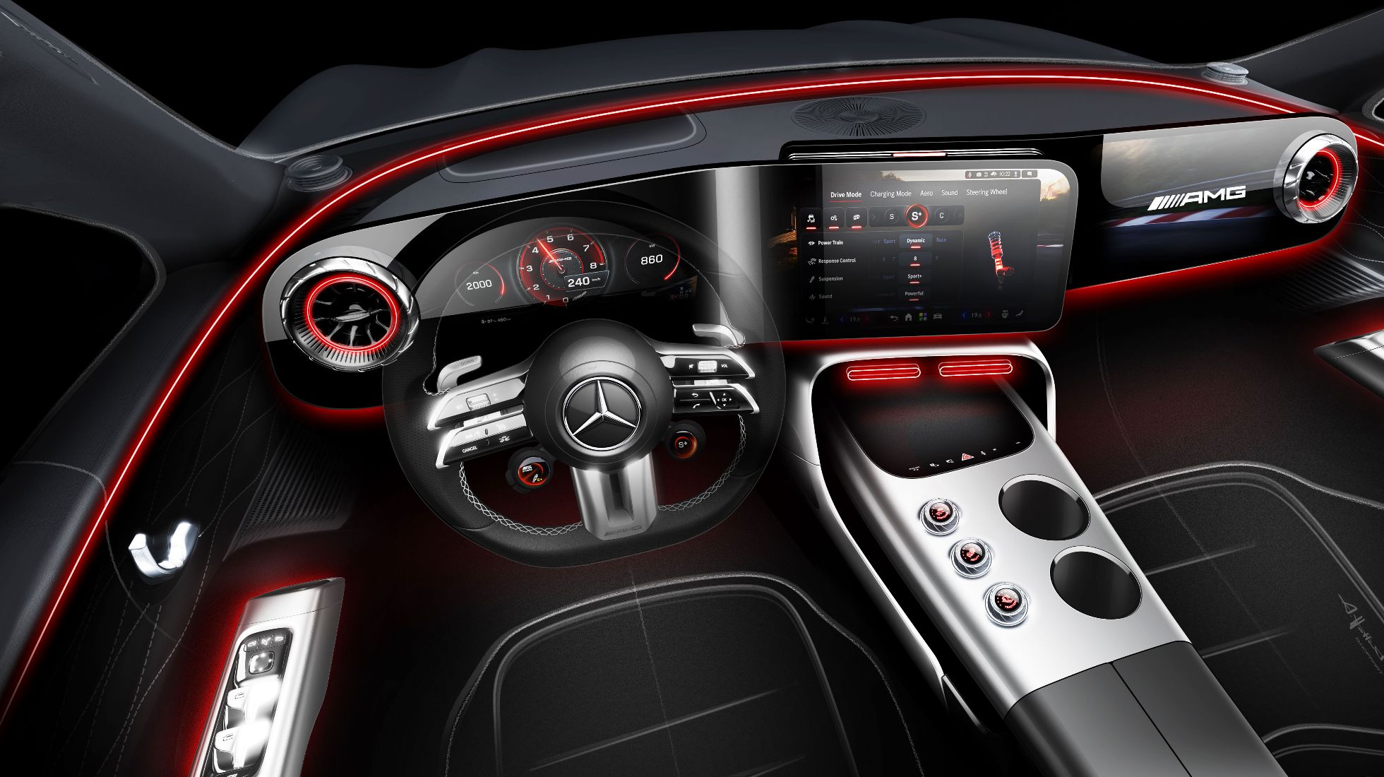 Mercedes-AMG GT 4-Door TopGear SA Screens